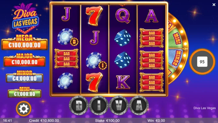 Diva Las Vegas - главен екран с макара 4x4